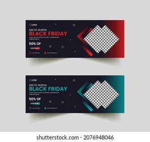 End Of Season Black Friday Discount Facebook Cover Design 