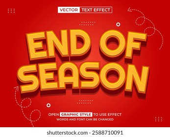end of season editable text, font effect, 3d text for title