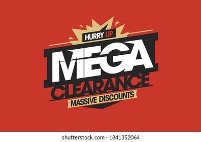 End of season mega clearance, massive discounts - sale vector banner template