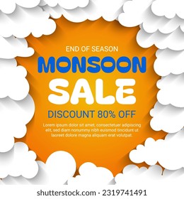 End of season monsoon sale banner template