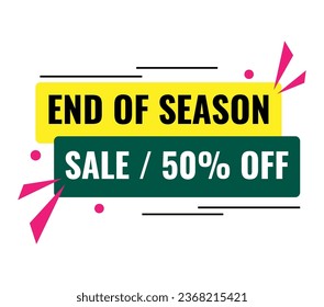 end of season sale 50 off banner