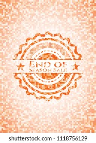 End of Season Sale abstract emblem, orange mosaic background