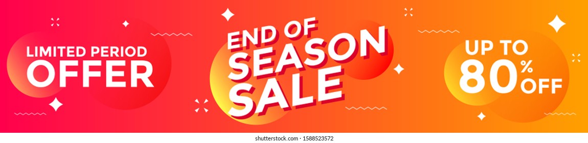 End of Season Sale Abstract Web Banner Vector