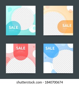 End of season sale ad abstract design illustration, set of editable template for social media ads and message