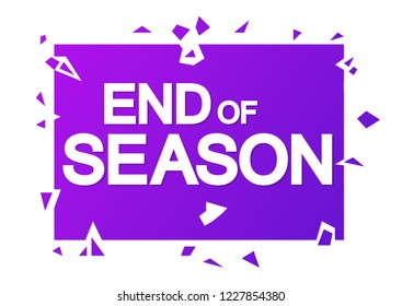 End of Season, sale banner design template, discount tag, vector illustration