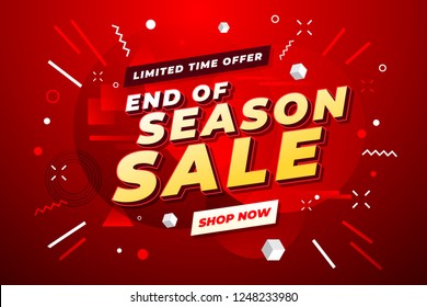 End of Season Sale banner. Sale banner template design.