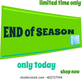 End of season sale banner. Vector illustration.