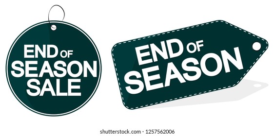 End of Season Sale banners design template, discount tags, vector illustration