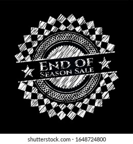 End of Season Sale chalkboard emblem. Vector Illustration. Detailed.