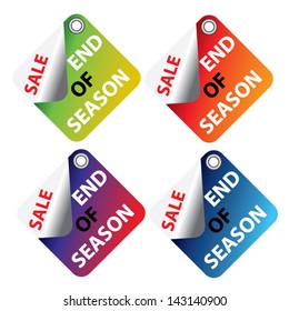 End of season sale design stickers.