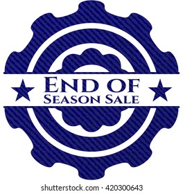 End of Season Sale emblem with jean texture