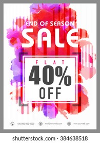 End of Season Sale Flyer, Banner or Pamphlet with flat 40% discount offer.