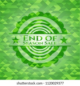End of Season Sale green emblem with mosaic background