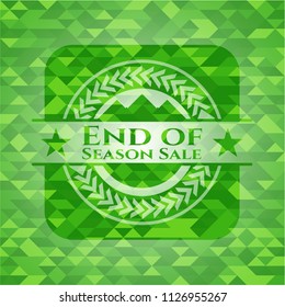 End of Season Sale green emblem with mosaic background