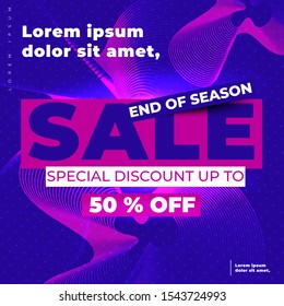 end of season sale header or title promotion product or services, special offer discount sale, modern abstract background style