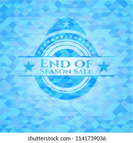 End of Season Sale realistic sky blue emblem. Mosaic background