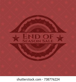 End of Season Sale red emblem. Retro