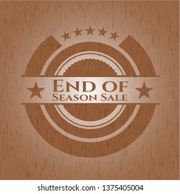 End of Season Sale retro wooden emblem