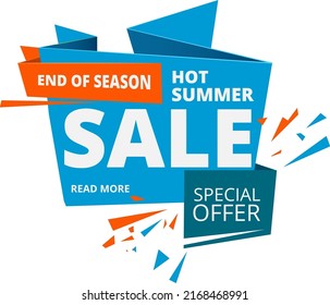 End of season sale sticker template. Special offer tag