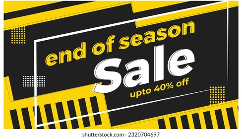 End of season sale vector banner poster template, Sale offer banner, suitable for website media , social media elements, sale , offer post ad post 