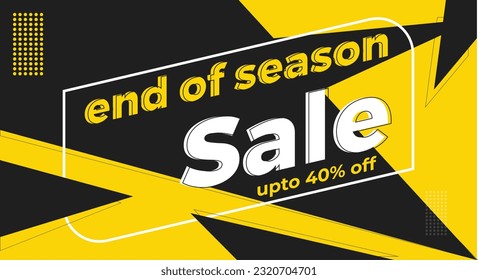 End of season sale vector banner poster template, Sale offer banner, suitable for website media , social media elements, sale , offer post ad post 