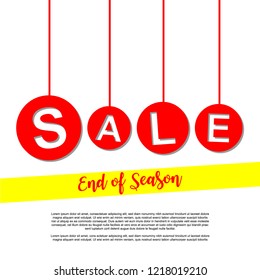 End of Season Sale Vector Poster Template for Promotion, for Banner. Illustration Background.