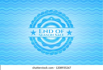 End of Season Sale water emblem background.