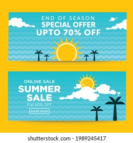 End of season special summer sale offer banner design.