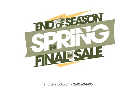 End of season spring final sale vector banner lettering template