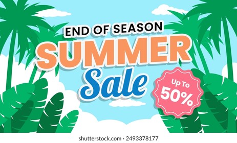 end of season summer sale template banner background