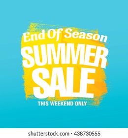 End of Season. Summer sale. Vector template banner
