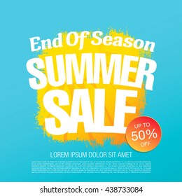 End of Season. Summer sale. Vector template banner