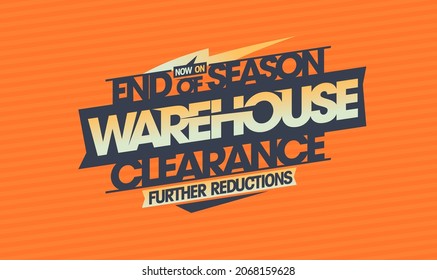 End of season warehouse clearance sale, further reductions sale web banner mockup