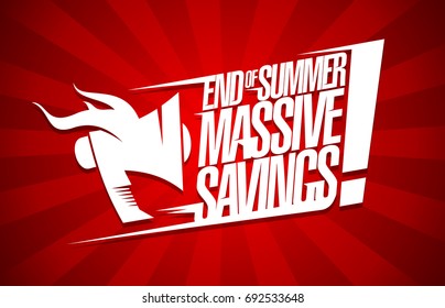 End Of Summer Massive Savings, Sale Poster Concept