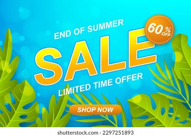 Fondo de venta al final del verano en el diseño vectorial