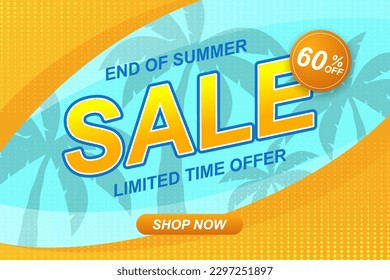 End of summer sale background in vector design