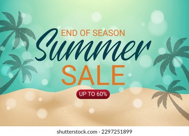 End of summer sale background in vector design