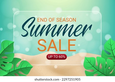 Fondo de venta al final del verano en el diseño vectorial