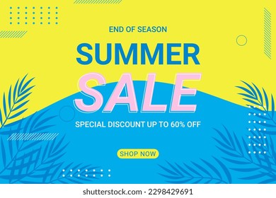 End of summer sale background in vector design