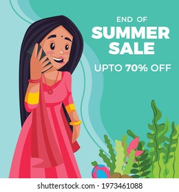 End Of Summer Sale banner design template.