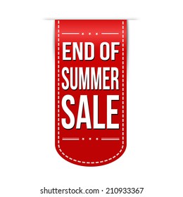 End Of Summer Sale Banner Design Over A White Background, Vector Illustration