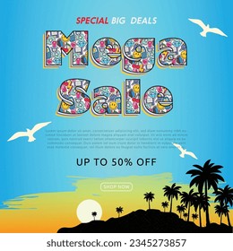 End Of Summer Sale banner design template