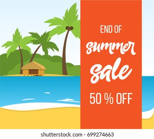 end of summer sale vector banner