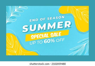 End of summer special sale banner template