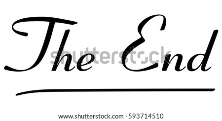 The End Tag Calligraphy inscription. vector text The end lettering