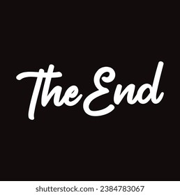 the end text on black background.