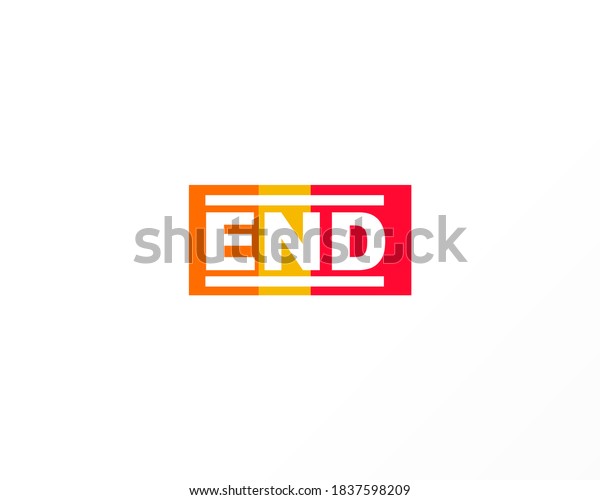 End Text Vector Logo Design Template Stock Vector (Royalty Free ...