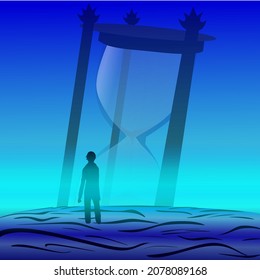 fin de los tiempos, la persona busca el tiempo perdido en el mar 