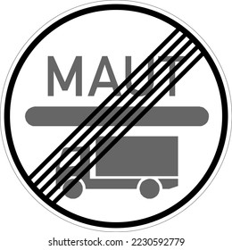End of toll road sign, Service Signs, road signs germany
