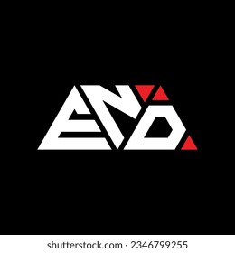 END triangle letter logo design with triangle shape. END triangle logo design monogram. END triangle vector logo template with red color. END triangular logo Simple, Elegant, and Luxurious design.